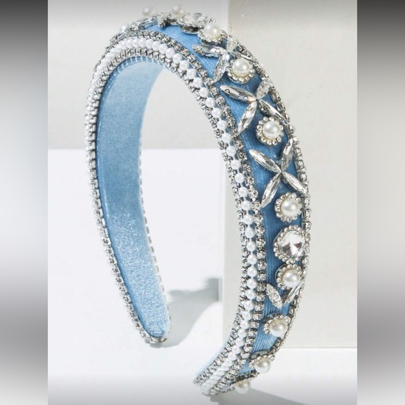 Elegant Blue‎ and Silver Embellished Headband - Picture 4 of 10